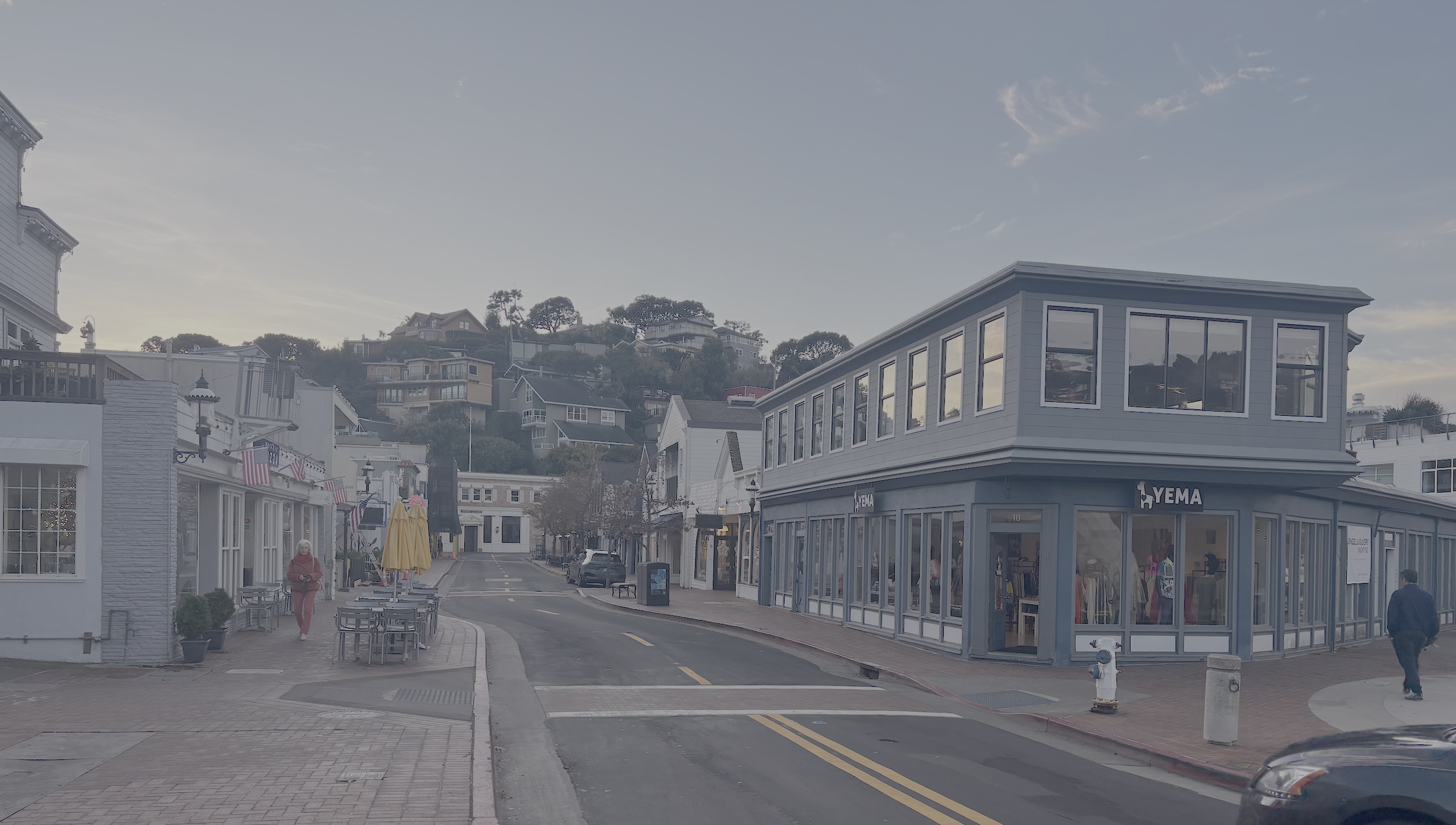 A picture of downtown Tiburon.